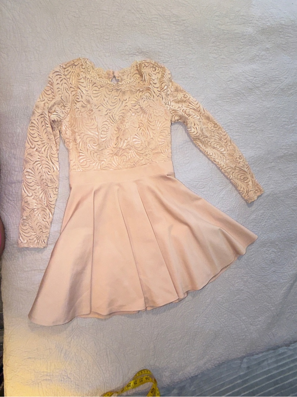 Blush Pink Lace Fit-and-Flare Dress Bebe  size 8